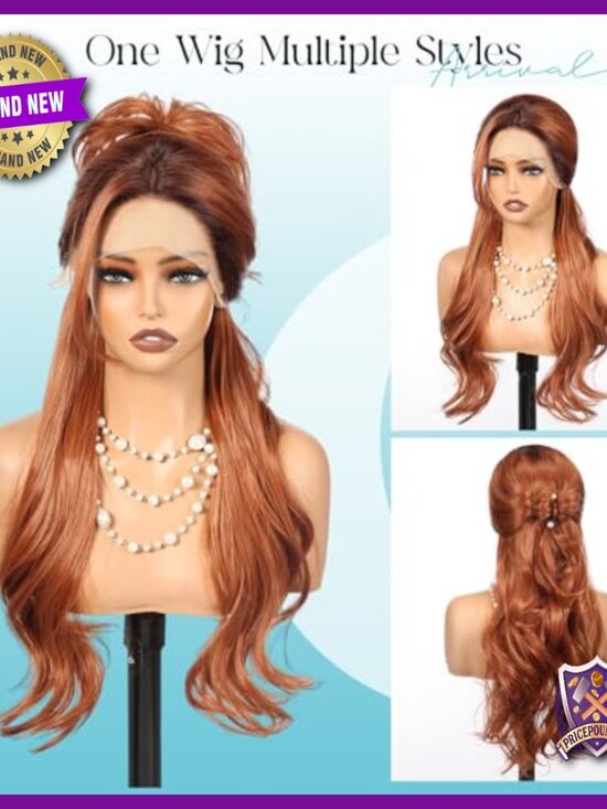 26 Inch Heat Resistant Synthetic Lace Front Wig with HD 13x4 Parting main image 5